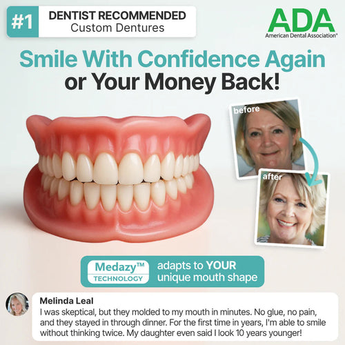 (OFFICIAL STORE) Medazy ™ Custom-Fit Full Functional Dentures